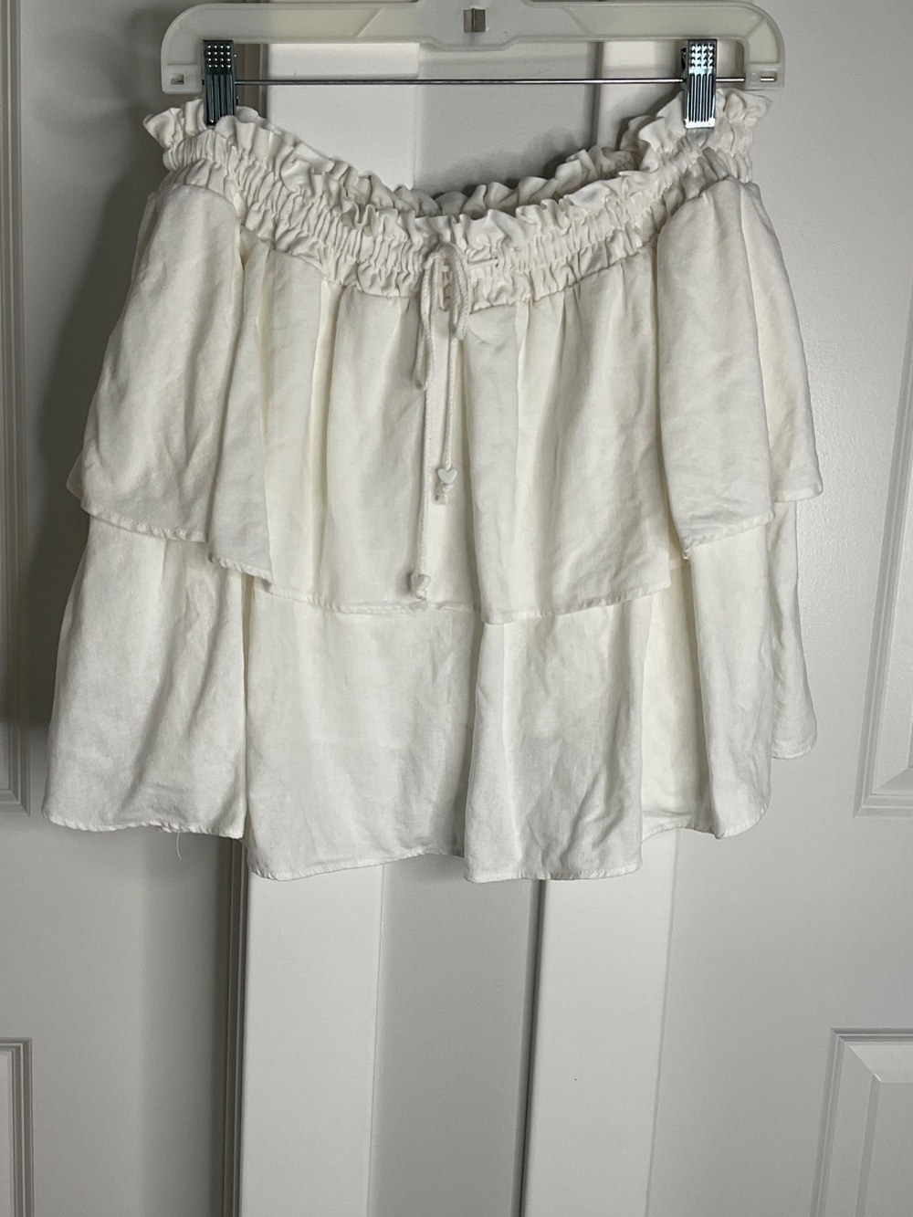 Stoney Clover Lane White Tiered Ruffle Skirt